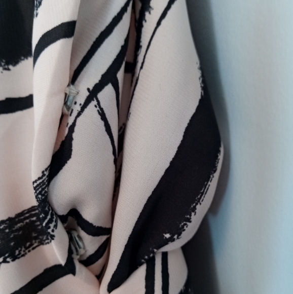 BCBG Black and White Print One Shoulder Dress - Picture 3 of 9